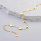 EYUMOI 14K Gold Anklets for Women Heart Ankle Bracelets for Women