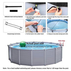 SAFANA 15FT Round Pool Covers for Above Ground Pools, Upgrade 420D Durable 15 foot Swimming Pool Cover Protective Leaf Cover with Reflective Strip Superior Windproof Tear Resistant UV Resistance Black