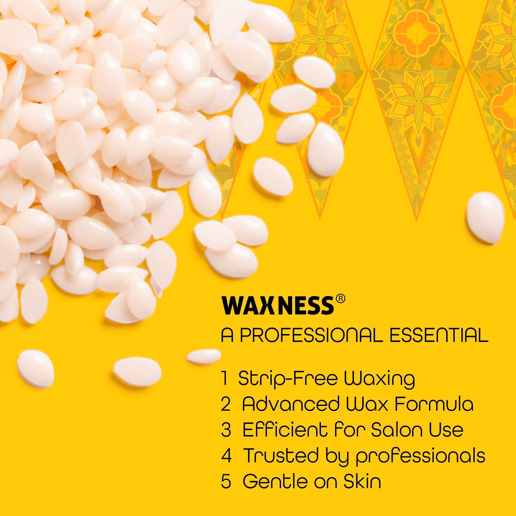 Waxness Russian Pearl Hard Wax Beads 2.2 lb (1 kg) – Rosin-Free Stripless Hard Wax with Creamy Texture and Skin Visibility, Professional Use – Made in Italy