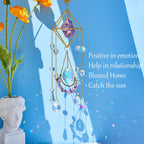 Amethyst Crystal Suncatcher - Hanging Gold Plated Garden Sun Catcher