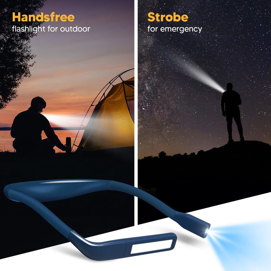 Book Light for Reading in Bed Neck Light Rechargeable Neck Lamp for Reading Camping Working, Fathers Day Gift for Dad Book Lovers Trending Gifts for Men Women Adults Teens Readers Bible Study Supplies