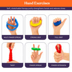 Special Supplies Therapy Putty for Teens and Adults - Resistive Hand Exercise Stress Relief Therapy Putty Kit, Set of 4 Strengths, Three Ounces of Each Putty (Primary Colors)