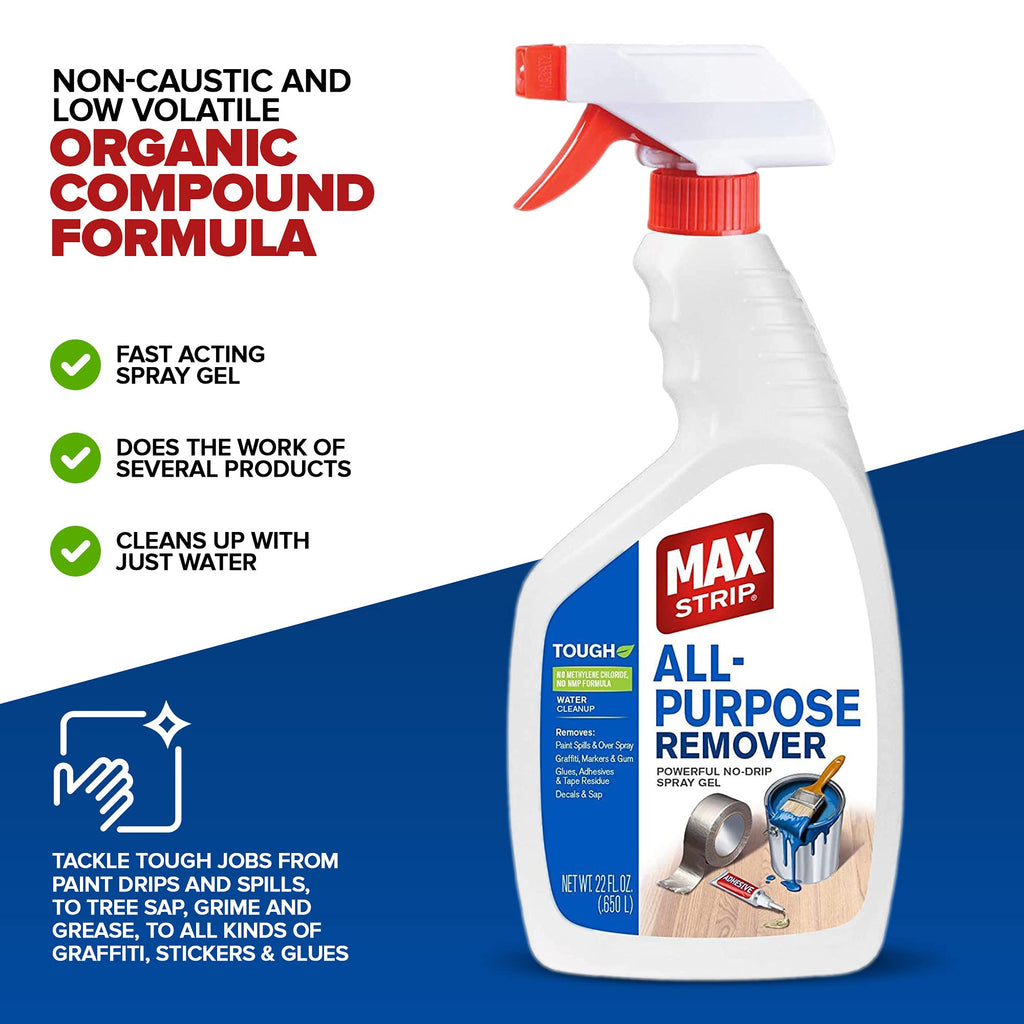 All Purpose Paint Remover Spray 22oz - Water Based Adhesive Remover Spray, Spray Paint Remover, Graffiti Remover Spray, Overspray Remover, Dried Paint Remover - No Methylene Chloride NMP Formula
