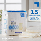 McKesson Ultra Briefs, [60 Count], XL, 58-64 in. Incontinence Adult Diapers with Tabs, Heavy Absorbency, Unisex, Disposable, Elastic Leg Gathers and Contoured Fit for Men and Women