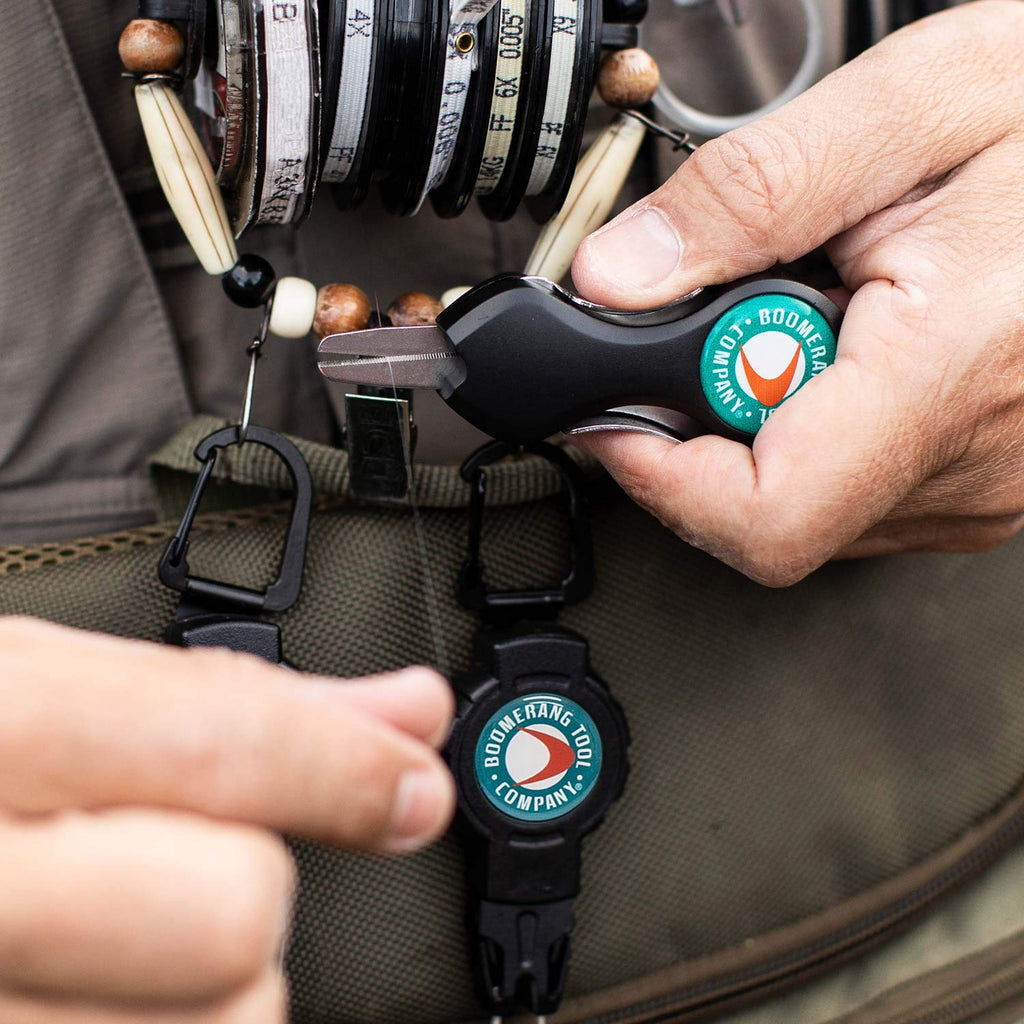 Boomerang Tool Company Long Snip Fishing Line Cutter for Fly Fishing with Retractable Tether and Stainless Steel Blades That Cut Braid Clean and Smooth Everytime!