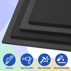 Lswteiz Black ABS Plastic Sheet 24" x 36" x 1/4" Thick Black Rigid Thermoplastic Sheet (Upgrade Surface) 6MM Flexible High Tensile ABS Moldable Plastic Panel for Crafts, DIY, Signs