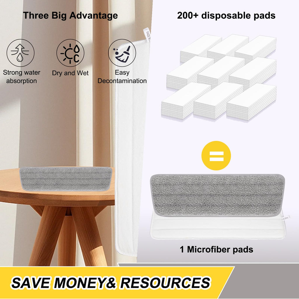 H-Gamely 10 Pack 16.5 inch Reusable Mop Pads Microfiber Spray Mop Replacement Heads for Wet/Dry Mops Compatible with Bona Floor Care System