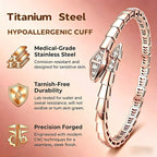 Ladies' Serpentine Bracelet，Rose Gold snake shaped bracelet