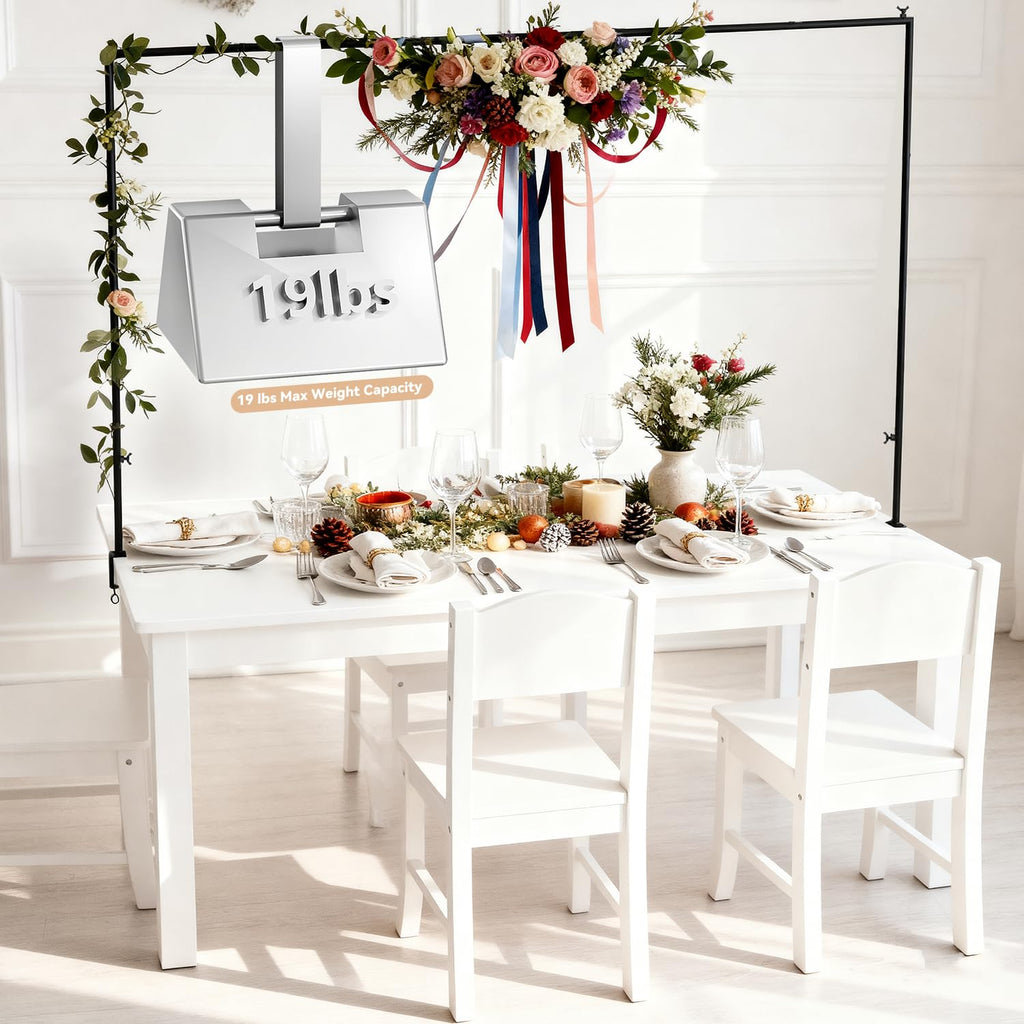SHIJING Over The Table Rod Stand with Clamps Adjustable Length Black Table Arch 28"-69" Tall 30"-98" Length Arch Hanging, for Wedding Birthday Party Halloween Christmas Party
