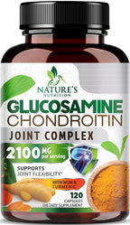 Glucosamine Chondroitin MSM - 3x Strength Joint Support Supplement for Joint Mobility & Comfort For Men and Women, Glucosamine Supplements Complex with Turmeric & Boswellia - 120 Capsules