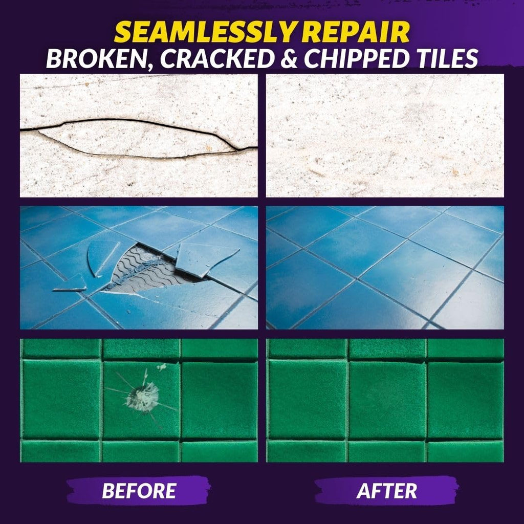 Coconix Tile & Stone Repair Kit | Fix Cracks, Chips, and Scratches on Bathtubs, Tile and Stone Floors, Walls, and Counters | Easy Application with Kneadable Putty