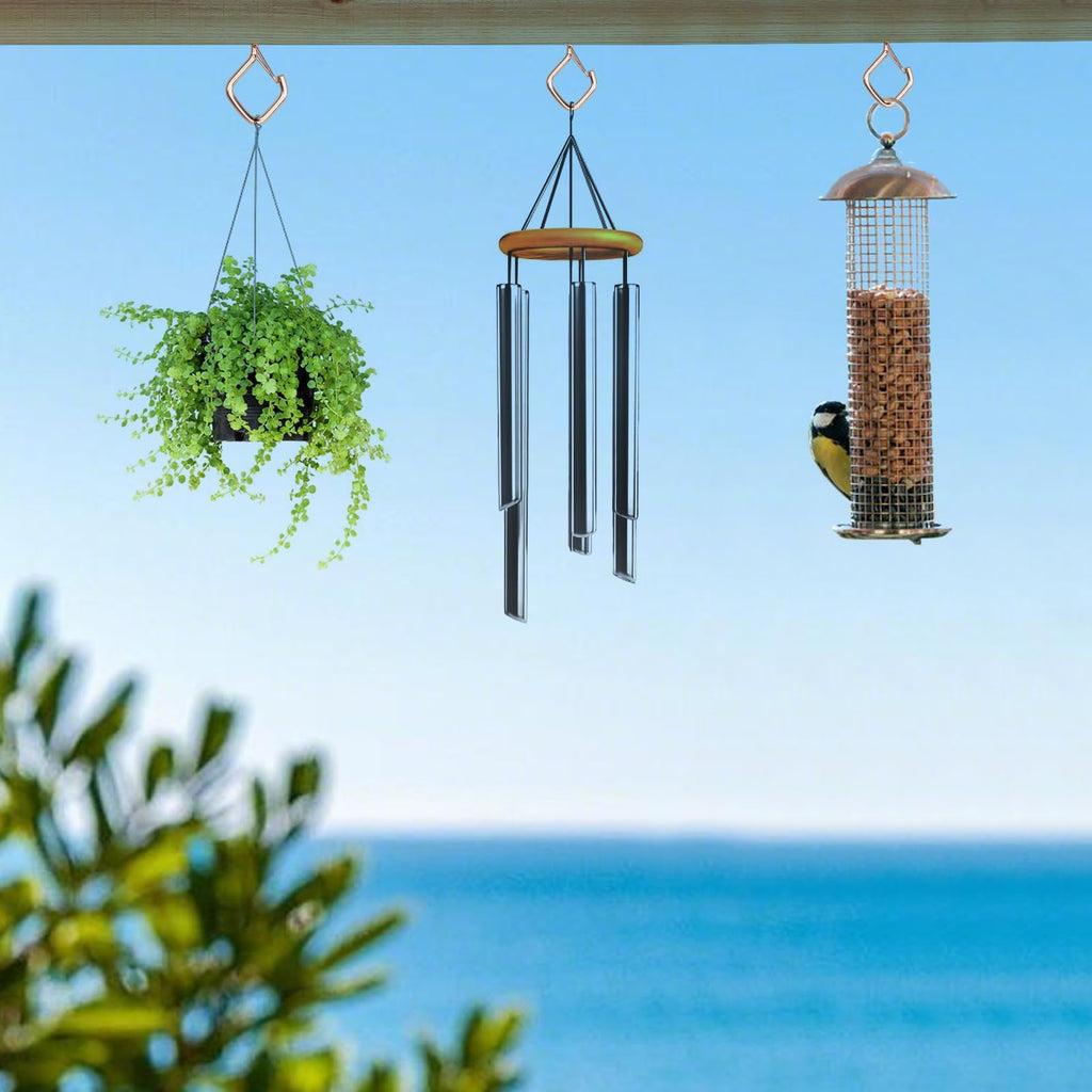 Viweolm 120 Pcs Rose Gold Eye Hooks Screw Heavy Duty,Ceiling Hooks for Hanging Plants,String Lights,Cup,Wind Chime,Bird Feeders. Plant Hanger Indoor&Outdoor