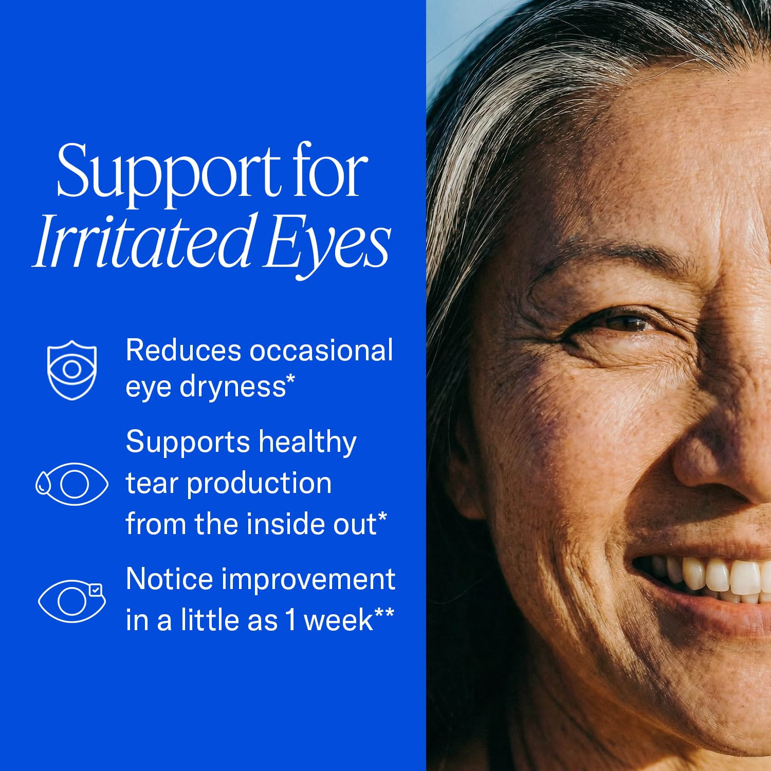 EyePromise EZ Tears Eye Vitamin - 60 Softgels, 30-Day Supply - Eye Supplement with Omega 3s, Primrose Oil & Turmeric Root Extract - Targets Eye Irritation, Dryness, Itchiness & Redness