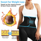 AMZBOSS Waist Trainer for Women Lower Belly Fat, Waist Sweat Band for Women, Belly Band Sweat Belt, Stomach Wrap, Faja Body Shaper (Blue, Medium)