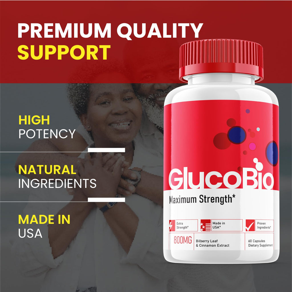 (5 Pack) Glucobio Capsules - Official Formula - Gluco Bio Support Supplement Vitamin, Glucobio Health Wellness Capsules Maximum Strength, Glucobio, Gluco Bio Pills Advanced Support (300 Capsules)