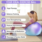 APEXUP Yoga Ball Exercise Ball, Heavy Duty Gym Ball for Fitness, Balance, Core Workout, Physical Therapy (S (15"~18") 45cm, Blue Purple)