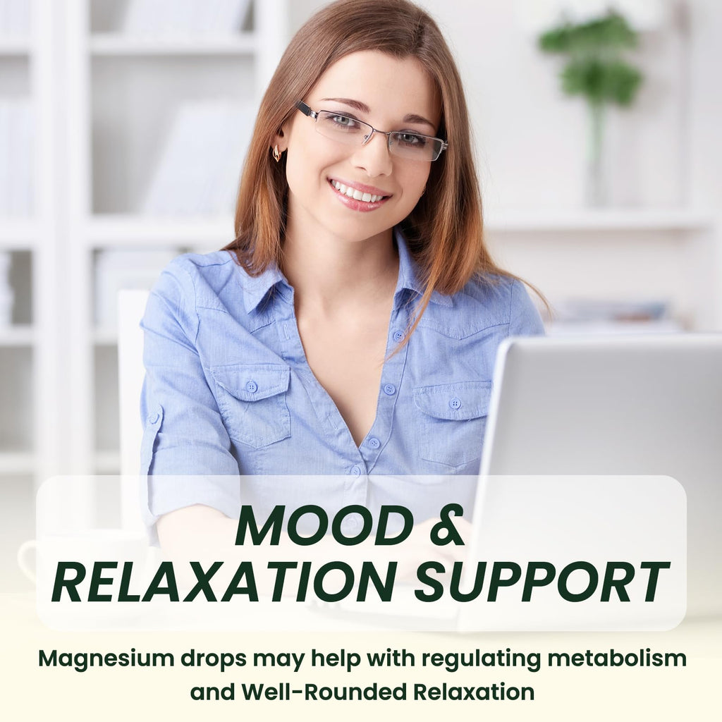 Triple Magnesium Complex Supplement, Magnesium Glycinate, Blend, Citrate Liquid Drops 1000mg with Ashwagandha, CoQ10, Vitamin B6, C, D, Zinc - Vegan Pineapple Flavor