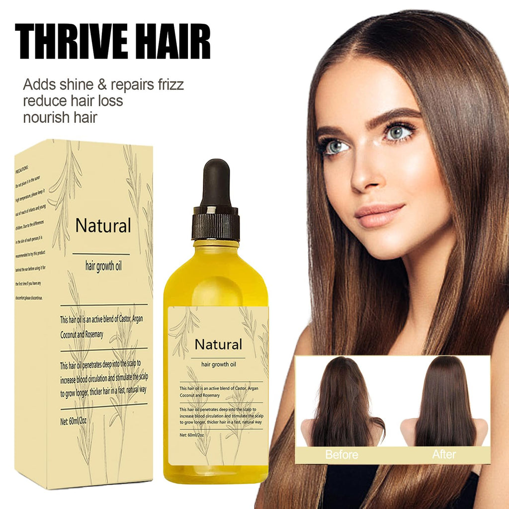 Vegan Natural Hair Growth Oil, 1Pcs hair growth oil Rosemary Oil for Hair Growth Organic for dry damaged hair and growth