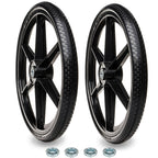 BAIVE BW 20" Flat Free Wheelbarrow Tires with 4Pcs 5/8" Bearing, Pu Flat Free Wheels Compatible with 2.44" Centered Hub for rubber-maid Garden Carts, Garden Trailers, Roofing Equipment