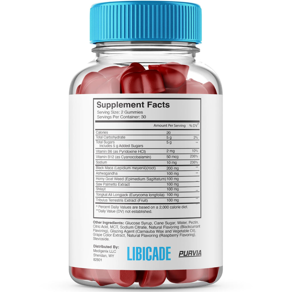 (2Pack) Libicade Gummies, Premium Supplement Gummys For Man, All Natural Drive For Men, Mens Support Health Gummy, Men's Performance Multi Vitamins Daily Strong Workout Energy Active Lifestyle (120ct)