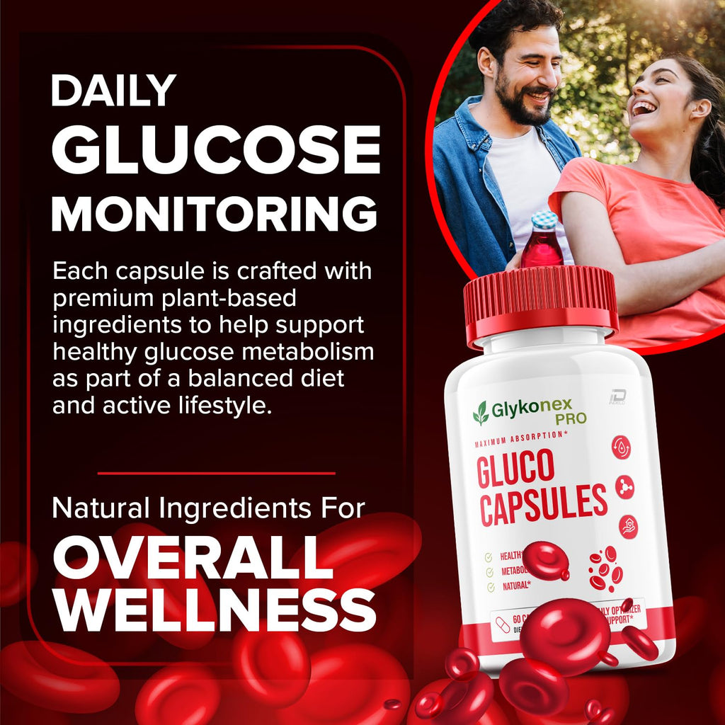 Glykonex Pro Capsules – Glyko Nex Pro Pills Advanced Formula, Natural Ingredients, Extra Strength for Health - 60 Capsules