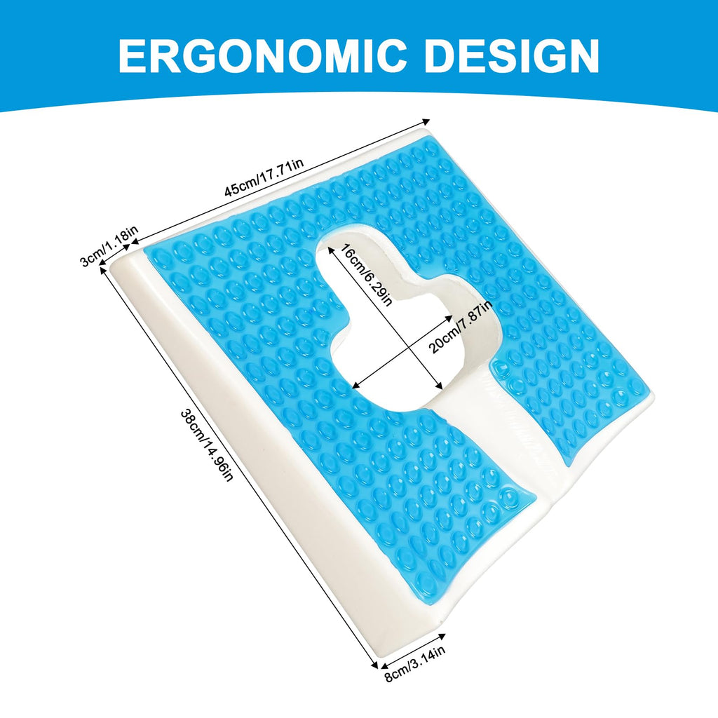 TITA-DONG Breathe Freely Fiber Material Bed Sore Cushions for Butt, Anti Bedsore Cushion, T Shaped Opening Triangular Slope Design Anti Decubitus Cushion for Elderly, Bedridden, Disabled