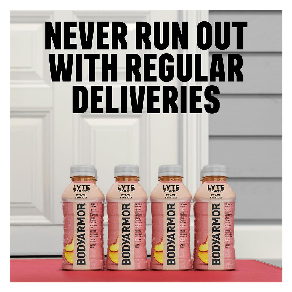 BODYARMOR LYTE Sports Drink, Peach Mango Electrolyte Drink, 16 Oz (12 Pk)