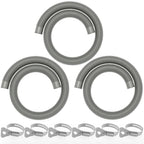 Poolvio 1.5" x 59" Above Ground Pool Hoses, 3-Pack, Gray- Heavy Duty UV Resistant Leak-Proof Replacement Hoses with 6 Metal Thumb Clamps, Perfectly Fits Intex Filter Pumps & Pool Surface Skimmers