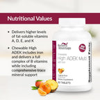 Bariatric Advantage Chewable High ADEK with Iron - for Bariatric Patients - High Potency Vitamin A, D, E & K - Includes B-Vitamins - Chewable Multivitamins - Tropical Fruit - 60 Count