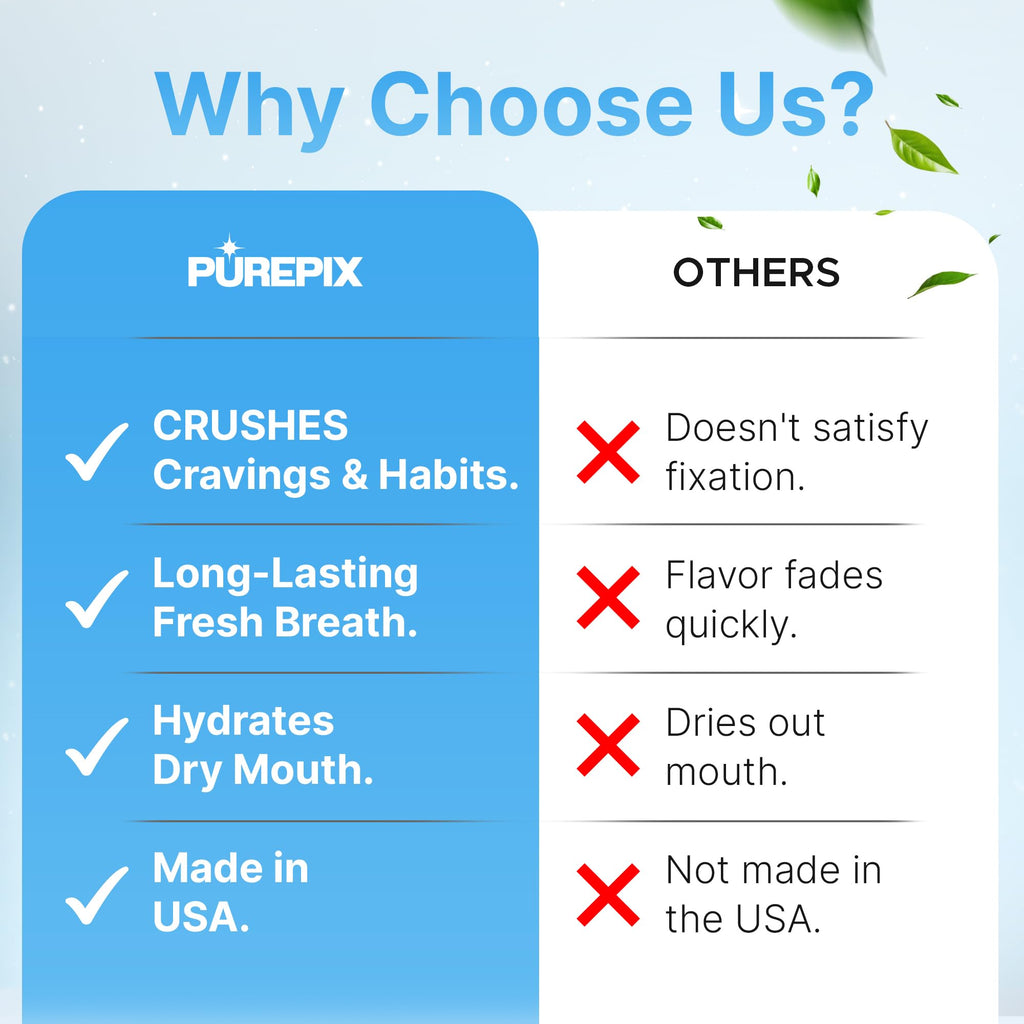 PurePix Flavored Toothpicks Variety Pack, Thick Durable Quit Smoking Support, Infused with Long-Lasting Flavor to Help Fight Cravings, 40 Count per Pouch, Vegan & Gluten-Free, Made in USA, (Pack of 5)