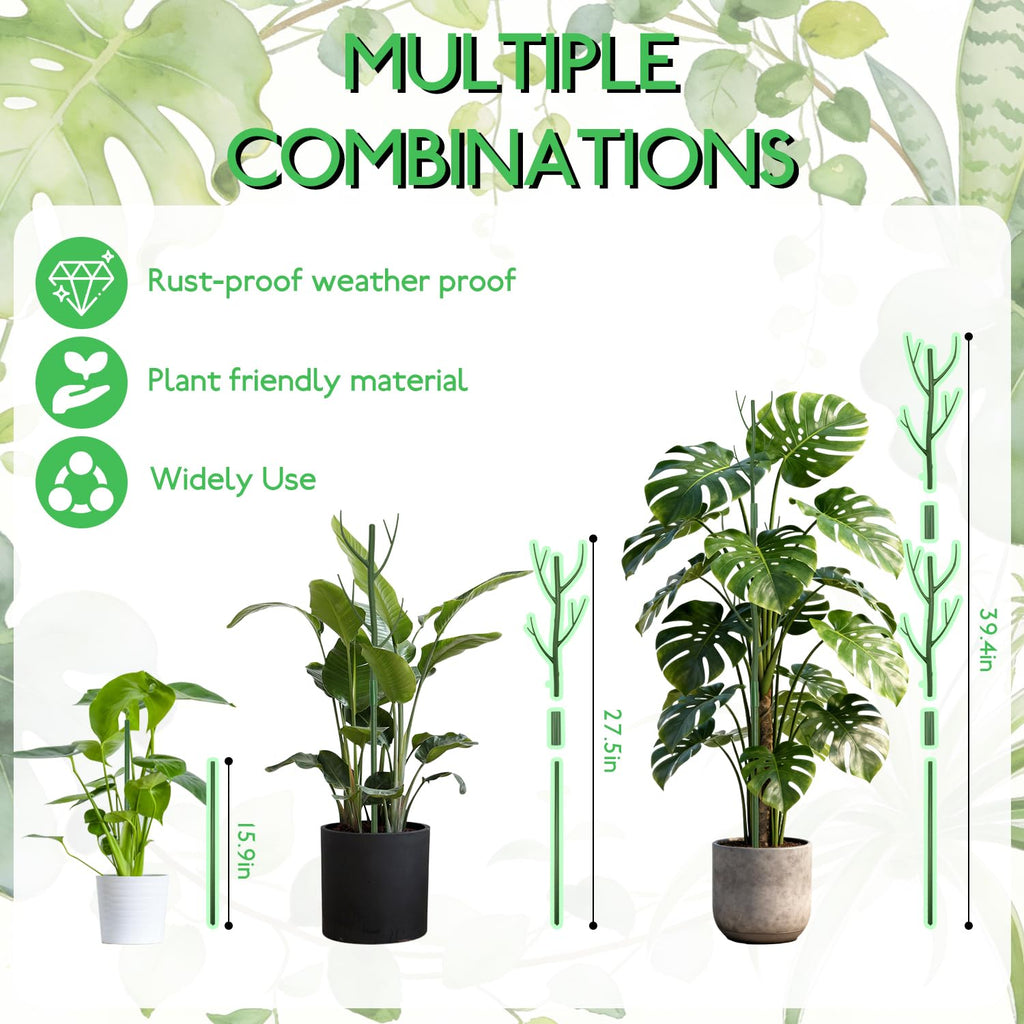 16 Pack Plant Support Stakes, Detachable Monstera Climbing Stakes