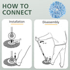 4 Pack Spin Mop Refill Replacement Head Compatible with EasyWring 1-Tank System Spinning Mop, with 1 Swivel Mop Base, 100% Microfiber Deep Cleaning Machine Washable - Blue