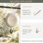 Zip 'n Hang Wreath Hanger for Front Door, White, 1 Pack