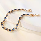 Richapex Diamond Tennis Bracelet for Women, Sapphire Bracelet, 18K Gold Plated Hypoallergenic Bracelets