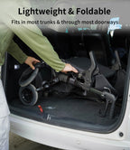 VOCIC Rollator-Walkers-for-Seniors-with-Seat, Walker Wheelchair Combo, Transport-Wheelchair-Lightweight-Foldable, Adult Walkers All Terrain, 2 in 1 Rolling Walker Chair with Brakes & Pouch