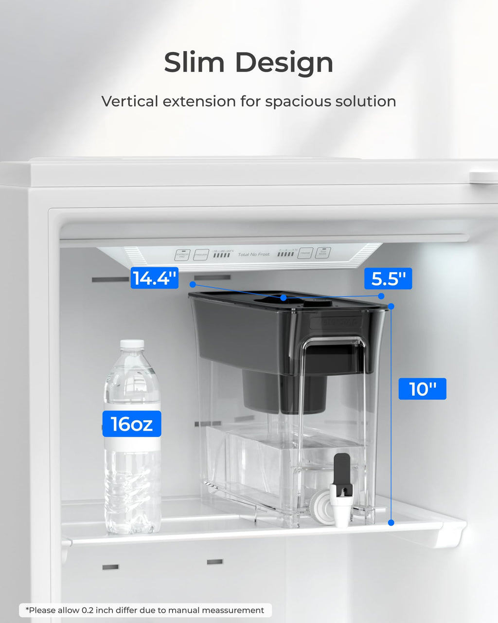Waterdrop WFD-40L-L Water Filter Dispenser, 35-Cup Large Capacity, Black