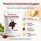 glowdrop NuvaPure Astaxanthin with MCT Oil, 12mg Per Serving, Astaxanthin from Microalgae, Antioxidant Supplement for Daily Wellness, 120 Softgels