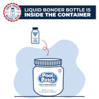 Pool Patch White Pool Plaster Repair Kit (3lb) – Professional Cement-Based Marcite & Gunite Patch – Includes Liquid Bonding Agent – Permanent Pool Surface Crack & Chip Repair