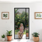 Magnetic Closure Screen Door, Reversible Mesh Door Screen Fits 38" x 82" Door, Heavy-Duty Magnetic Mesh Curtain for Sliding Door and French Door, Self-Sealing, Portable Patio Screen (40" x 83")