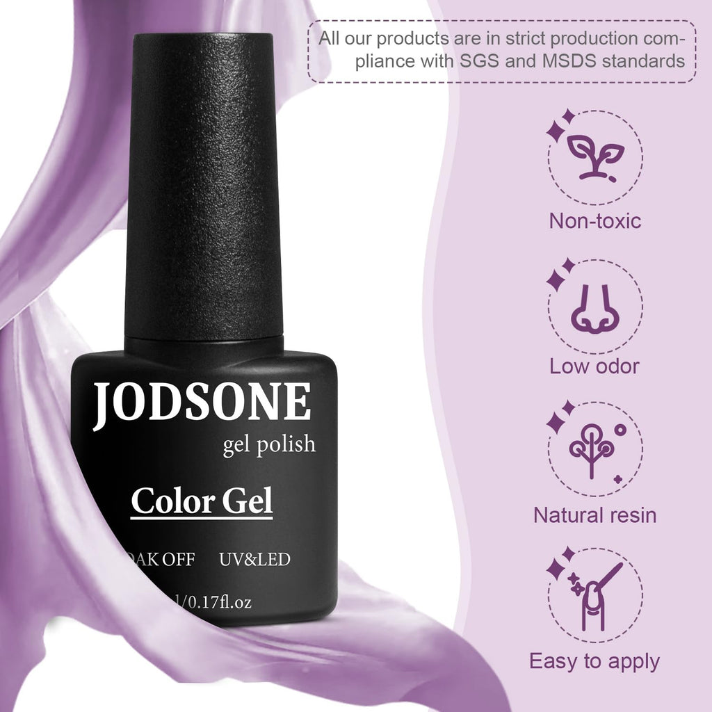 JODSONE Gel Nail Polish Kit 60 PCS with U V Light Soak off Base Top Coat 55 Shine Colors Gel Nail Kit Bright and Dark Brown Wine Red Series Manicure Set for Women and Girls