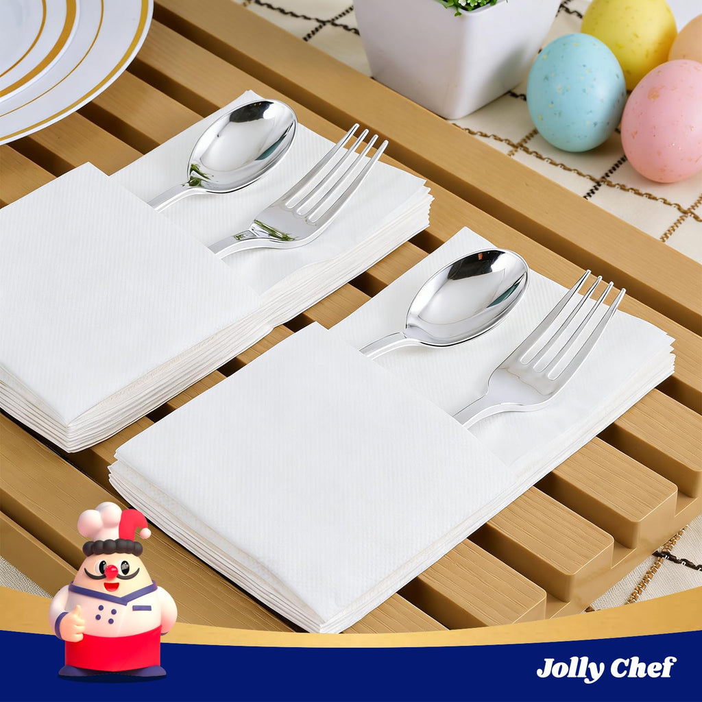 JOLLY CHEF 600 Pack Bathroom Paper Napkins Disposable Guests Hand Towels