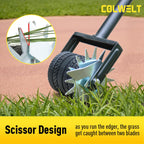 Colwelt Wheel Rotary Edger Lawn Tool 59’’, Manual Lawn Edger with Extra-Wide Rubber Wheel, Lawn Edgers Manual with Reinforced Bracket, Grass Edger Edging Tool for Landscaping, Sidewalk, Driveway, Yard
