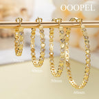OOOPEL Gold Hoops Earrings for Women Sparkling 14k Gold Plated Rhinestone Hoop Earring for Womens Cubic Zirconia Jewelry Gift Large Hoop Earrings for Women