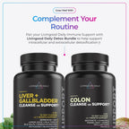 Livingood Daily Immune Support Supplement, 4-in-1 Formula with Oregano Oil, Monolaurin, L Lysine & Quercetin, Gut & Digestive Health, Gluten Free, Vegan, Non GMO, Allergen Free, 120 Capsules