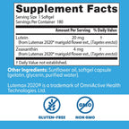 Doctor's Best Lutein Supplement 20mg with Zeaxanthin - Lutein for Eyes, Eye Health Vitamins for Men & Women, Vision and Macular Health Support, Lutemax 2020 Marigold Flower Extract - 180 Softgels