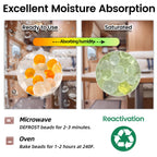 Wisesorb 16Pcs 200g Desiccant Dehumidifier Bags, Rechargeable Indicating Silica Gel Beads, Gun Safe Dehumidifier, Desiccant Moisture Absorbers with Visible Window for Storage