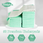 MILDPLUS Disposable Bed Pads 30“x36”, 50 Count Extra Large Underpads , Heavy Duty Absorbent Bed Pads for Adult Incontinence, Senior Care, Kids & Puppy Training Pads (No Adhesive)