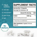 Zingicin TUDCA Supplement 1200mg - 120 Veggie Capsules,Powerful TUDCA Bile Salts Supplements for Liver,Digestion