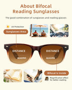 LADEESSE 3 Pack Bifocal Reading Sunglasses for Women, UV400 Sun Readers Glasses Spring Hinge Outdoor Sunglasses +2.00