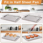 Cooling Rack for Baking 3 Tiers, 16" x 10" Cookie Cooling Wire Rack Stackable Collapsible Nonstick, Stainless Steel Baking Cooking Cooling Racks with Optimum Air Flow, Silver